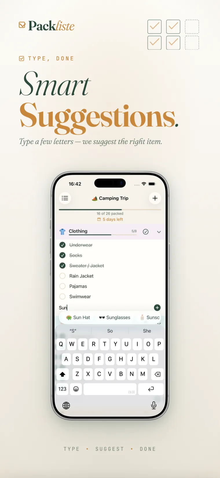 Packliste screenshot 4