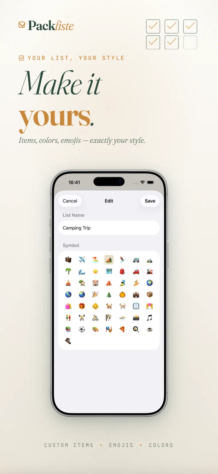 Packliste screenshot 6