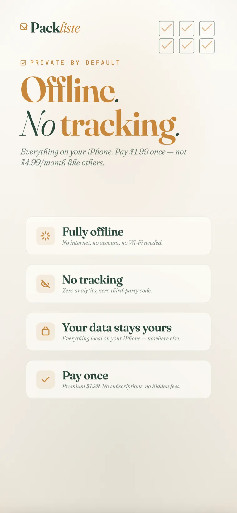 Packliste screenshot 7